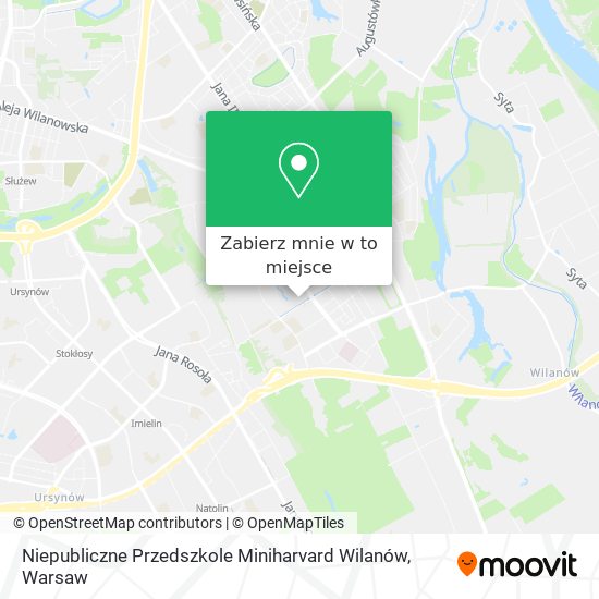 Mapa Niepubliczne Przedszkole Miniharvard Wilanów