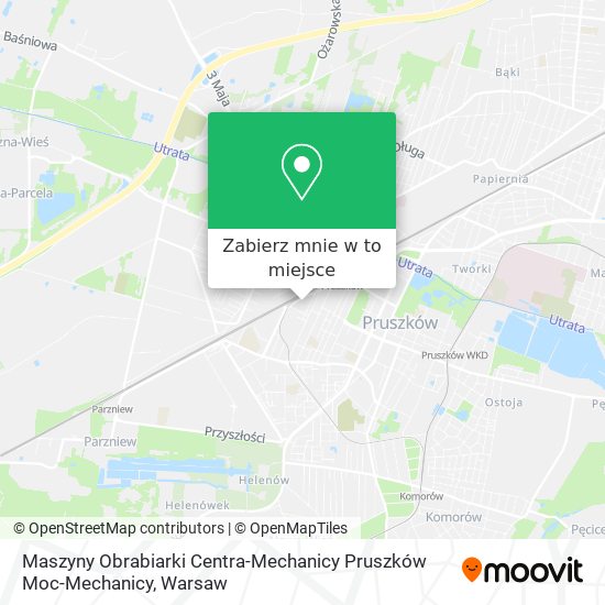 Mapa Maszyny Obrabiarki Centra-Mechanicy Pruszków Moc-Mechanicy