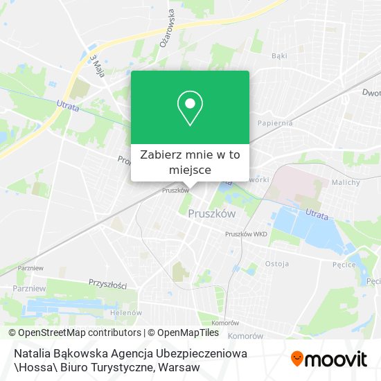 Mapa Natalia Bąkowska Agencja Ubezpieczeniowa \Hossa\ Biuro Turystyczne