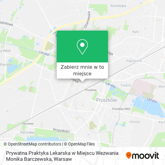 Mapa Prywatna Praktyka Lekarska w Miejscu Wezwania Monika Barczewska