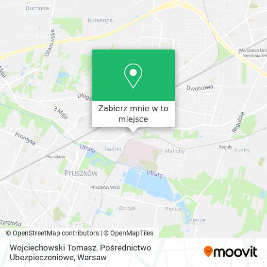 Mapa Wojciechowski Tomasz. Pośrednictwo Ubezpieczeniowe