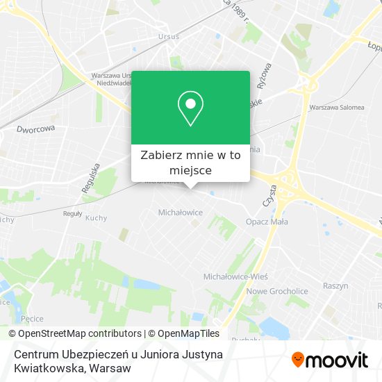 Mapa Centrum Ubezpieczeń u Juniora Justyna Kwiatkowska