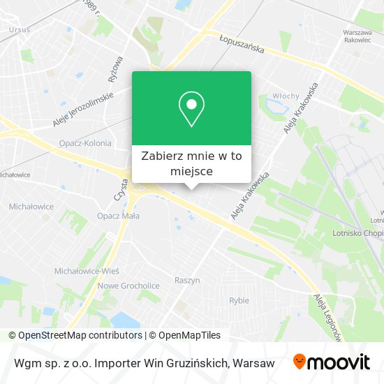 Mapa Wgm sp. z o.o. Importer Win Gruzińskich