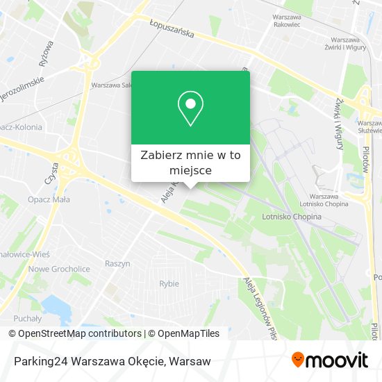 Mapa Parking24 Warszawa Okęcie