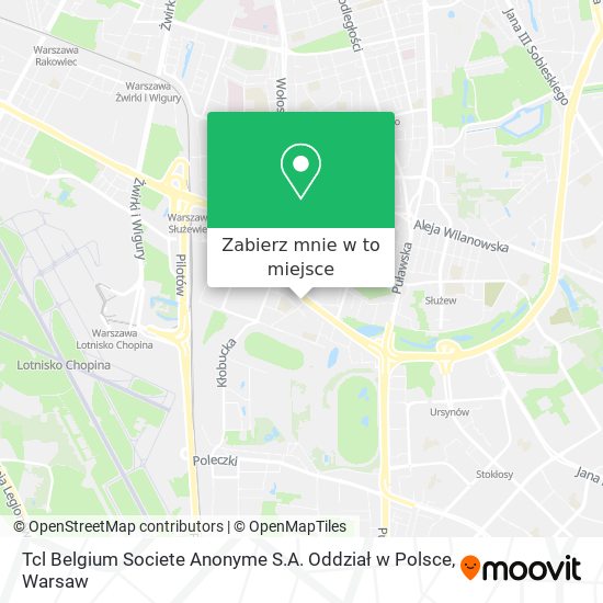 Mapa Tcl Belgium Societe Anonyme S.A. Oddział w Polsce