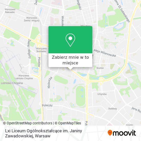 Mapa Lxi Liceum Ogólnokształcące im. Janiny Zawadowskiej