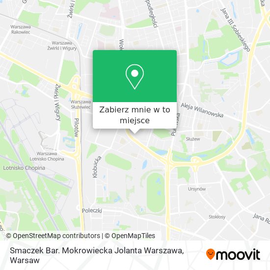 Mapa Smaczek Bar. Mokrowiecka Jolanta Warszawa