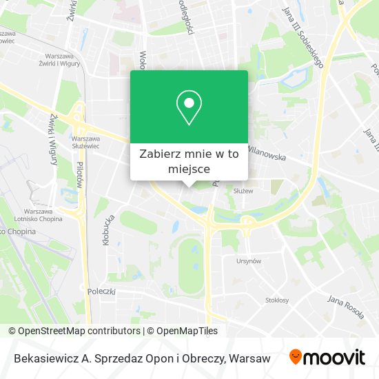 Mapa Bekasiewicz A. Sprzedaz Opon i Obreczy