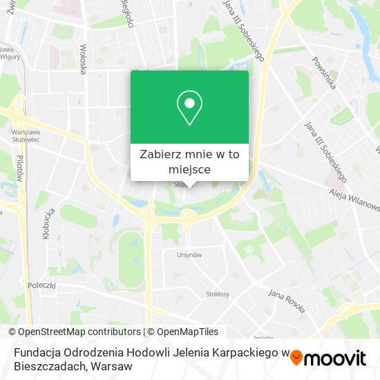 Mapa Fundacja Odrodzenia Hodowli Jelenia Karpackiego w Bieszczadach