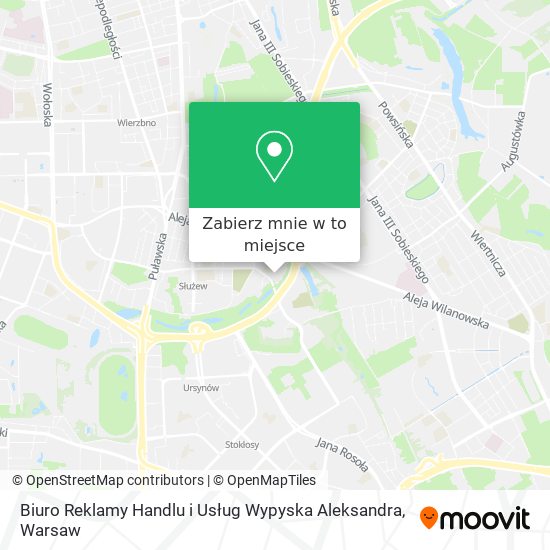 Mapa Biuro Reklamy Handlu i Usług Wypyska Aleksandra