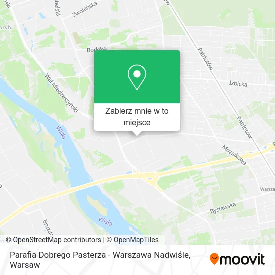Mapa Parafia Dobrego Pasterza - Warszawa Nadwiśle