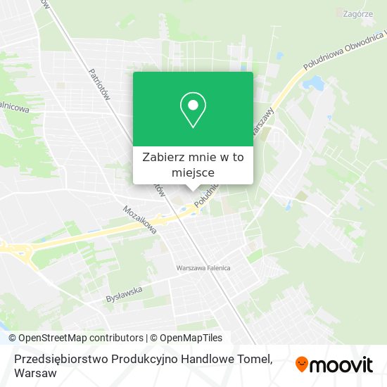 Mapa Przedsiębiorstwo Produkcyjno Handlowe Tomel