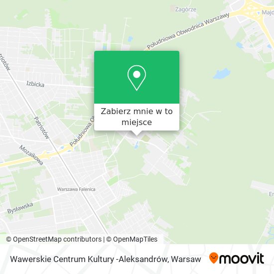 Mapa Wawerskie Centrum Kultury -Aleksandrów