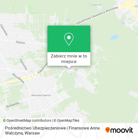 Mapa Pośrednictwo Ubezpieczeniowe i Finansowe Anna Walczyna