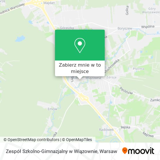 Mapa Zespół Szkolno-Gimnazjalny w Wiązownie