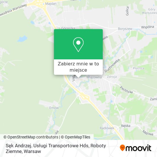 Mapa Sęk Andrzej. Usługi Transportowe Hds, Roboty Ziemne