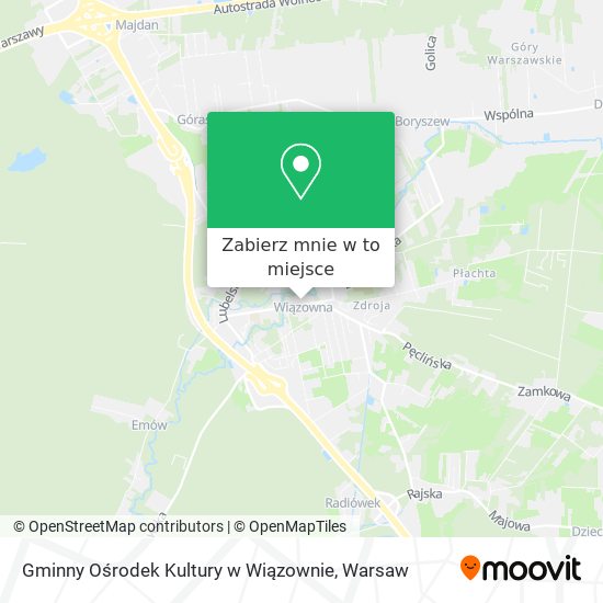 Mapa Gminny Ośrodek Kultury w Wiązownie