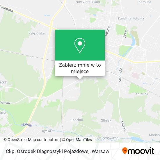 Mapa Ckp. Ośrodek Diagnostyki Pojazdowej