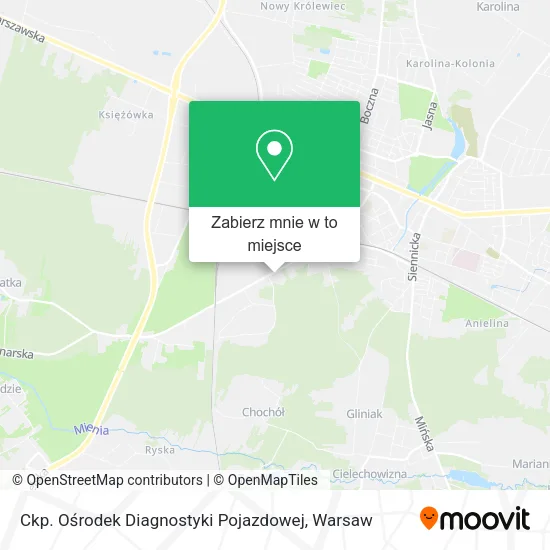 Mapa Ckp. Ośrodek Diagnostyki Pojazdowej