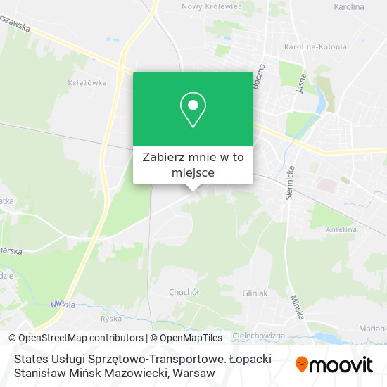 Mapa States Usługi Sprzętowo-Transportowe. Łopacki Stanisław Mińsk Mazowiecki