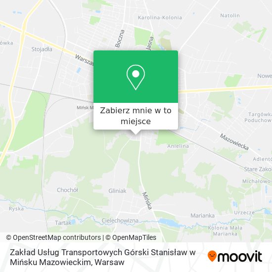 Mapa Zakład Usług Transportowych Górski Stanisław w Mińsku Mazowieckim