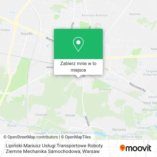 Mapa Lipiński Mariusz Usługi Transportowe Roboty Ziemne Mechanika Samochodowa