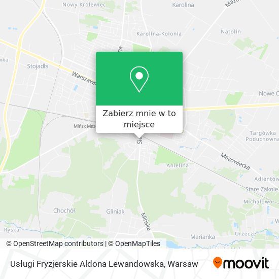 Mapa Usługi Fryzjerskie Aldona Lewandowska