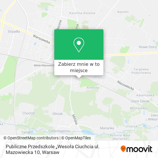 Mapa Publiczne Przedszkole „Wesoła Ciuchcia ul. Mazowiecka 10