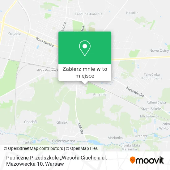 Mapa Publiczne Przedszkole „Wesoła Ciuchcia ul. Mazowiecka 10
