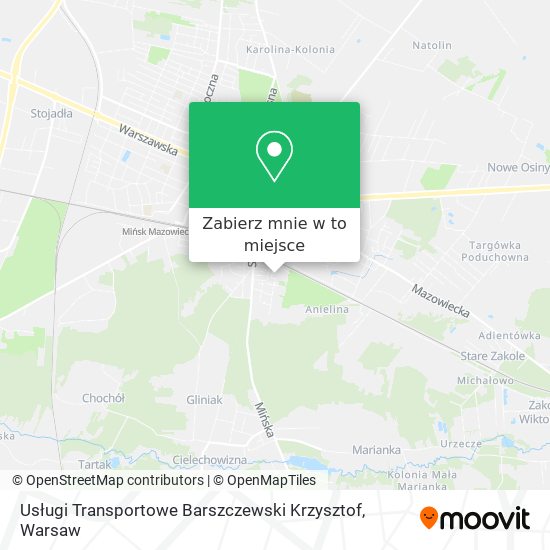 Mapa Usługi Transportowe Barszczewski Krzysztof