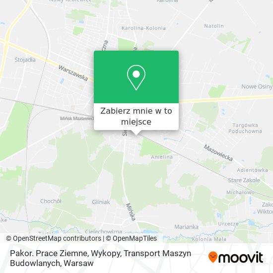 Mapa Pakor. Prace Ziemne, Wykopy, Transport Maszyn Budowlanych