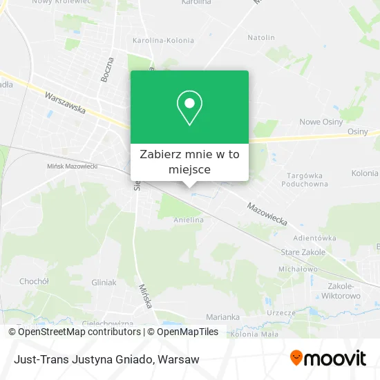 Mapa Just-Trans Justyna Gniado