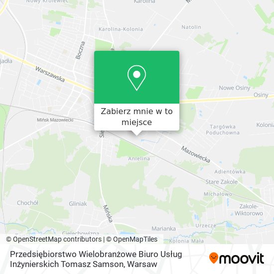 Mapa Przedsiębiorstwo Wielobranżowe Biuro Usług Inżynierskich Tomasz Samson