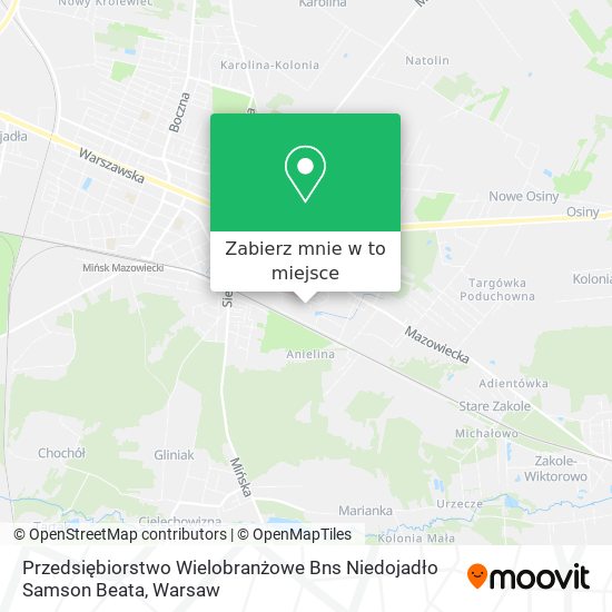 Mapa Przedsiębiorstwo Wielobranżowe Bns Niedojadło Samson Beata