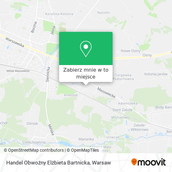 Mapa Handel Obwoźny Elżbieta Bartnicka