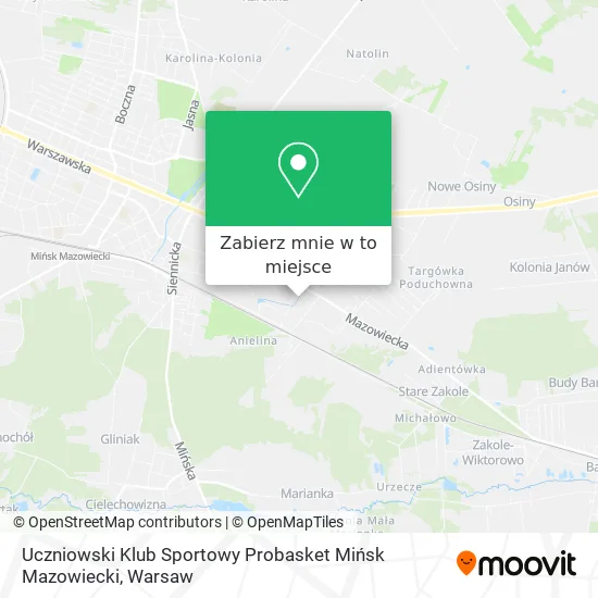 Mapa Uczniowski Klub Sportowy Probasket Mińsk Mazowiecki