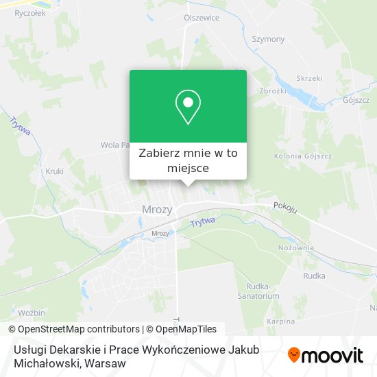 Mapa Usługi Dekarskie i Prace Wykończeniowe Jakub Michałowski