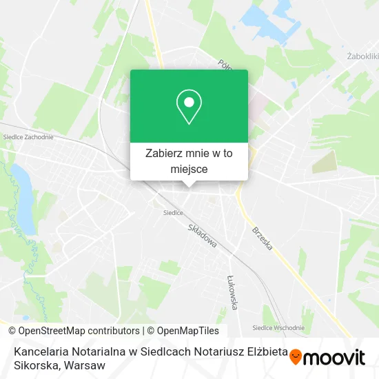 Mapa Kancelaria Notarialna w Siedlcach Notariusz Elżbieta Sikorska