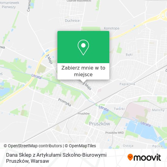 Mapa Dana Sklep z Artykułami Szkolno-Biurowymi Pruszków