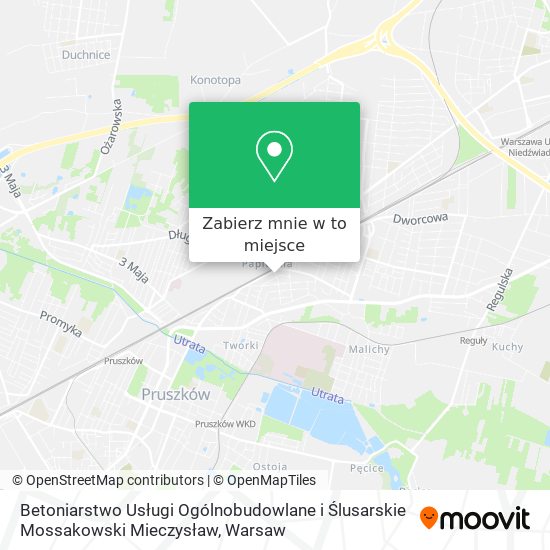 Mapa Betoniarstwo Usługi Ogólnobudowlane i Ślusarskie Mossakowski Mieczysław