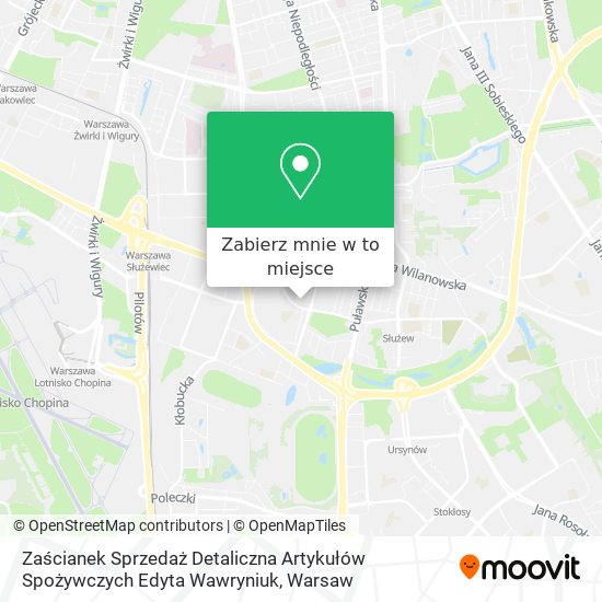 Mapa Zaścianek Sprzedaż Detaliczna Artykułów Spożywczych Edyta Wawryniuk