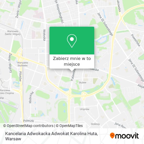 Mapa Kancelaria Adwokacka Adwokat Karolina Huta