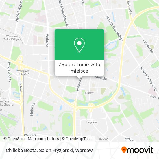 Mapa Chilicka Beata. Salon Fryzjerski