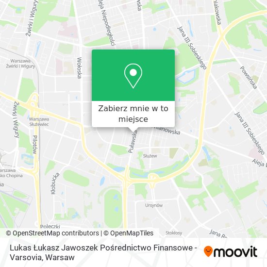 Mapa Lukas Łukasz Jawoszek Pośrednictwo Finansowe - Varsovia