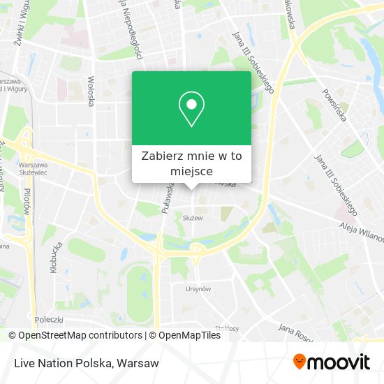 Mapa Live Nation Polska