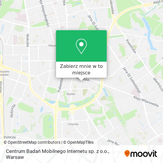 Mapa Centrum Badań Mobilnego Internetu sp. z o.o.