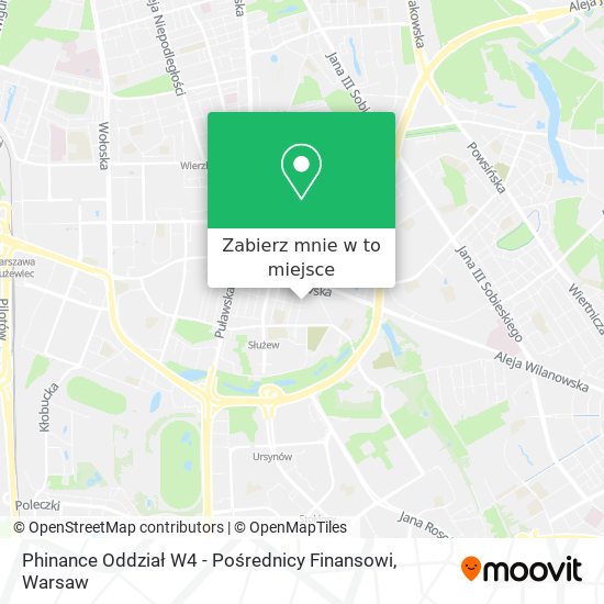 Mapa Phinance Oddział W4 - Pośrednicy Finansowi