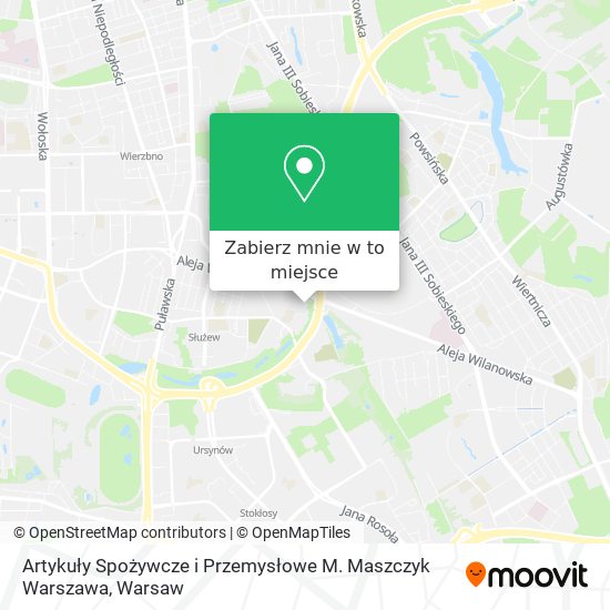 Mapa Artykuły Spożywcze i Przemysłowe M. Maszczyk Warszawa