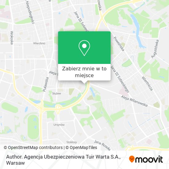 Mapa Author. Agencja Ubezpieczeniowa Tuir Warta S.A.