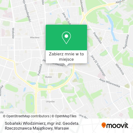 Mapa Sobański Włodzimierz, mgr inż. Geodeta. Rzeczoznawca Majątkowy